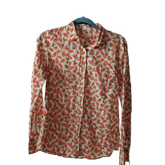 J Crew Factory Watermelon Blouse - Picture 1 of 6